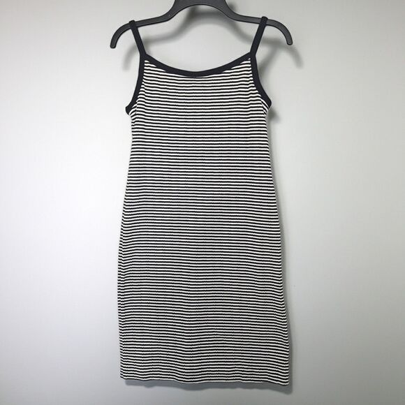 VTG USA Virgo Petite 6 Knit Tank Dress Striped Mini Summer Dress Grunge 90's Alt - Picture 1 of 7